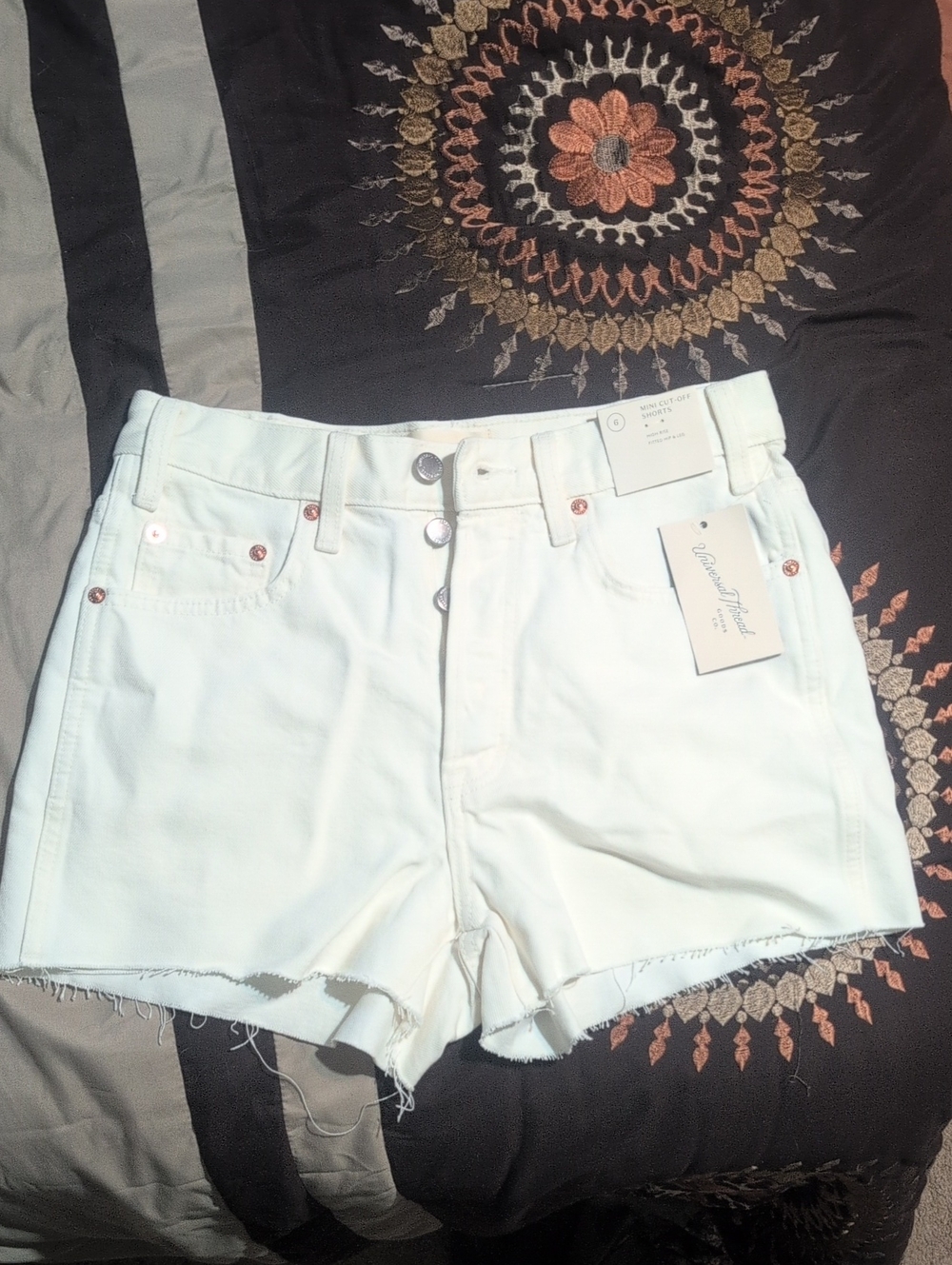 Universal Thread White High-Rise Denim Cutoff Shorts